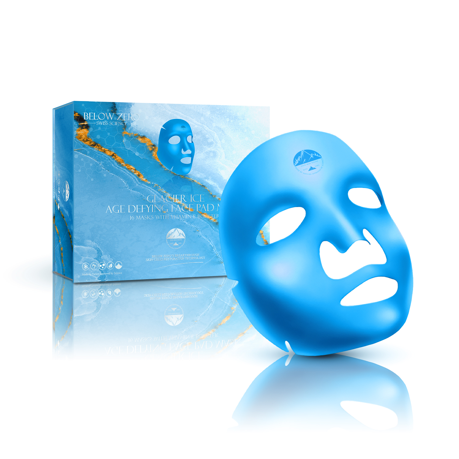 Below Zero Glacier Ice Age Defying Face Pad Mask with Vitamin E Booster